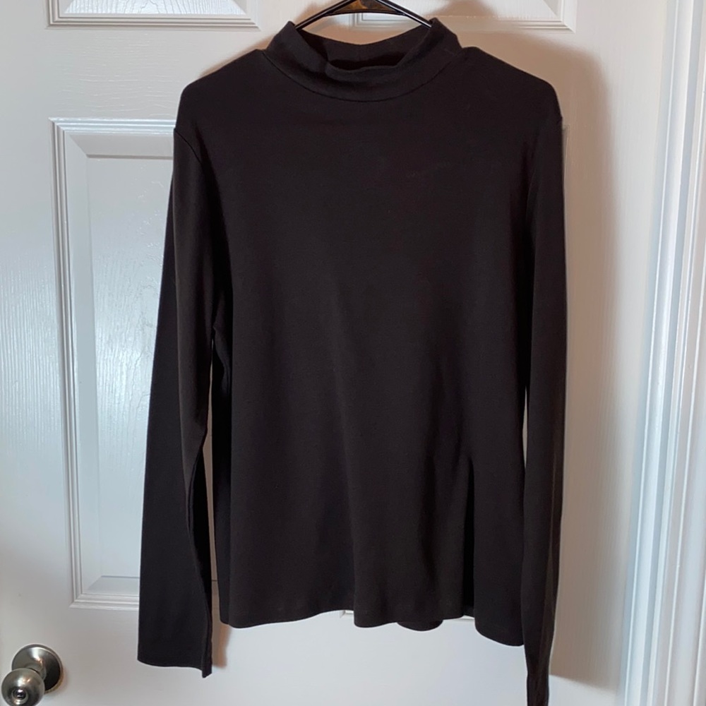 NWT Westbound Woman Mock Neck Top Long Sleeve Coffee Plus Size 1x